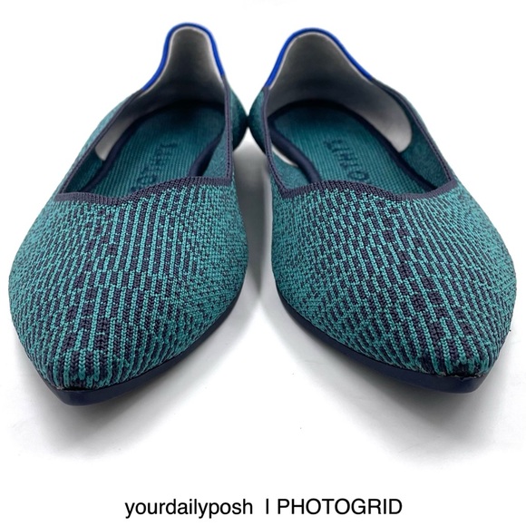 Rothy’s The Point Spruce Python blue green flats US 8.5 - Picture 4 of 16